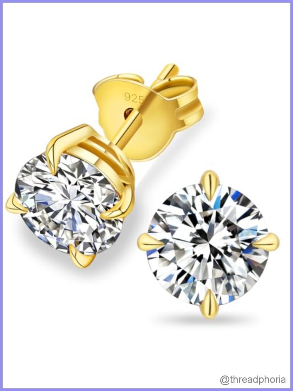 Moissanite Stud Earrings 14K White Gold Plated S925 Sterling Silver 0.6ct